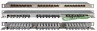 Патч-панель PPHD-19-24-8P8C-C6-SH-110D высокой плотн. 19 дюйм 0.5U 24 порта RJ45 кат. 6 Dual IDC экран. Hyperline 46091