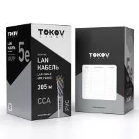 Кабель витая пара U/UTP 4х2х24 AWG кат.5E CCA PVC indoor Fluke tested 305м (м) TOKOV ELECTRIC TKL-C06-U42CCA-5E-305-PVC