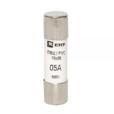 Вставка плавкая цилиндрическая ПВЦ 10х38 0.5А EKF pvc-10x38-0.5
