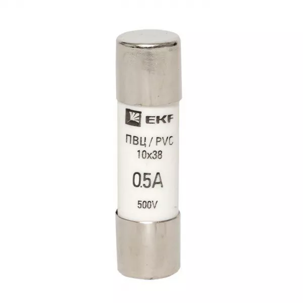 Вставка плавкая цилиндрическая ПВЦ 10х38 0.5А EKF pvc-10x38-0.5