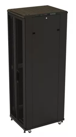 Шкаф напольный TTB-4281-DD-RAL9004 19дюйм 42U 2055х800х1000мм перф. двери черн. Hyperline 392684