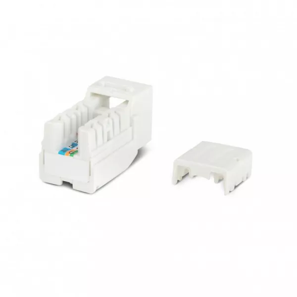 Вставка Keystone Jack RJ45 (8P8C) кат.5E 110 IDC KJNE-8P8C-C5e-90-WH заделка с помощью NE-TOOL бел. Hyperline 46653