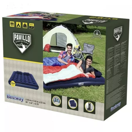 Матрас надуаной 203х152х22см+ручной насос+2 подушки (67374) Bestway 6941607343982