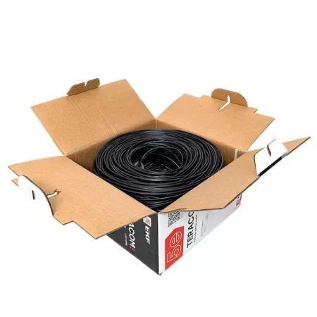 Кабель витая пара F/UTP кат.5E 4 пары 24 AWG solid внешн. LDPE черн. (м) TERACOM PRO EKF TRP-5EFTP-04PE-BK-OUT3