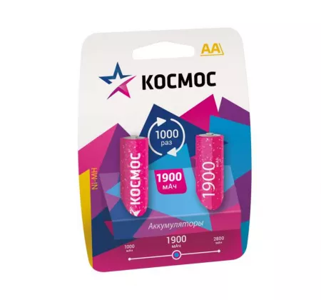 Аккумулятор AA/R6 1900мА.ч NI-MN BP-2 (блист.2шт) КОСМОС KOCR6NIMH(1900MAH)