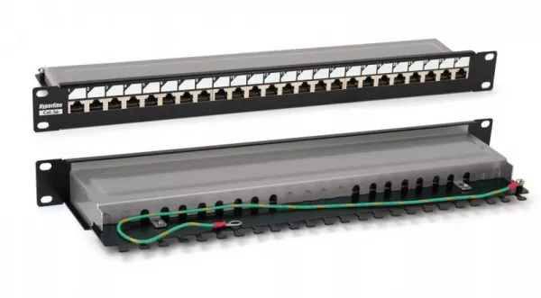 Патч-панель 19дюйм 1U кат.5E полн. экранир. 24 порта RJ45 Dual IDC ROHS PP3-19-24-8P8C-C5E-SH-110D черн. Hyperline 246037