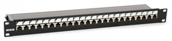 Патч-панель 19дюйм 1U кат.5E полн. экранир. 24 порта RJ45 Dual IDC ROHS PP3-19-24-8P8C-C5E-SH-110D черн. Hyperline 246037
