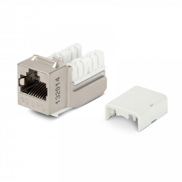Вставка RJ45 (8P8C) кат.5E экранир. 110 IDC KJNE-8P8C-C5e-90-SH-F-WH заделка с помощью NE-TOOL бел. Hyperline 46659