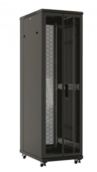 Шкаф напольный TTB-4281-DD-RAL9004 19дюйм 42U 2055х800х1000мм перф. двери черн. Hyperline 392684